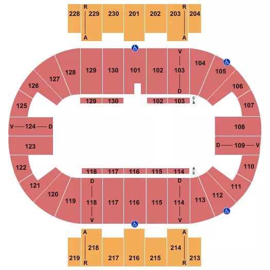 seating chart for Pensacola Bay Center - Nitro Circus - eventticketscenter.com