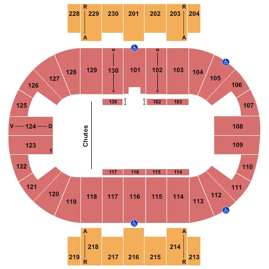 seating chart for Pensacola Bay Center - Rodeo - eventticketscenter.com