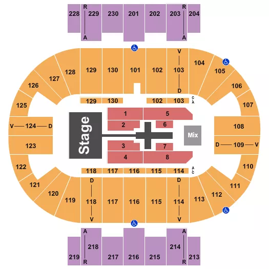 seating chart for Pensacola Bay Center - TobyMac - eventticketscenter.com