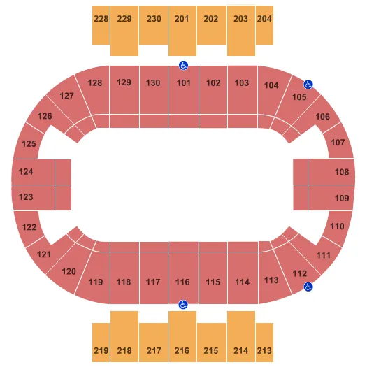 seating chart for Pensacola Bay Center - Open Floor - eventticketscenter.com