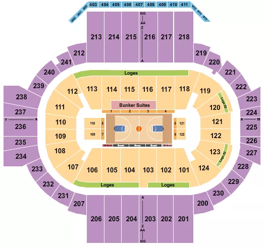 seating chart for PeoplesBank Arena - Basketball - Globetrotters - eventticketscenter.com