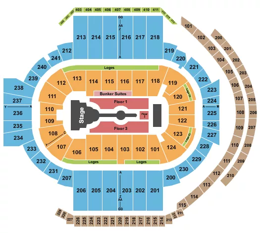 seating chart for PeoplesBank Arena - Cardi B - eventticketscenter.com