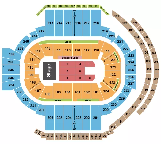 seating chart for PeoplesBank Arena - Endstage 5 - eventticketscenter.com