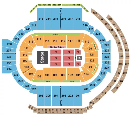 seating chart for PeoplesBank Arena - Endstage 5 - eventticketscenter.com