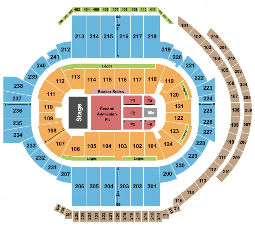 seating chart for PeoplesBank Arena - Endstage GA Pit - eventticketscenter.com