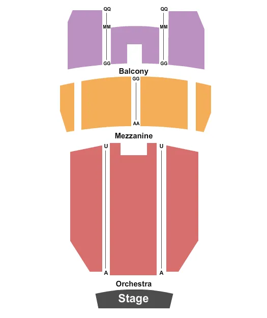 seating chart for Peoples Bank Theatre - End Stage - eventticketscenter.com