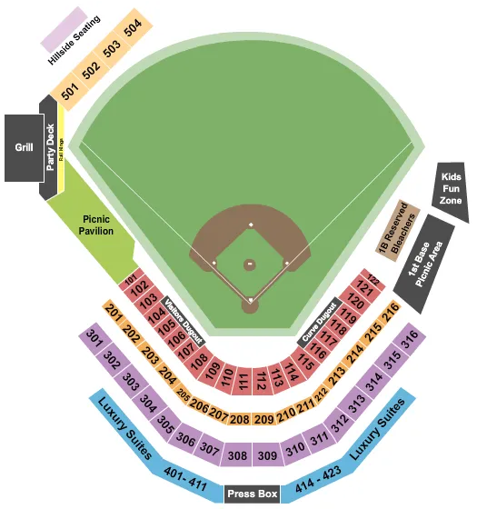 seating chart for Peoples Natural Gas Field - Baseball - eventticketscenter.com