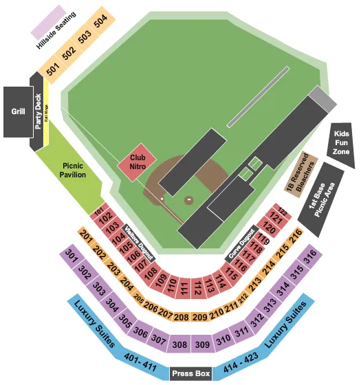 seating chart for Peoples Natural Gas Field - Nitro Circus - eventticketscenter.com