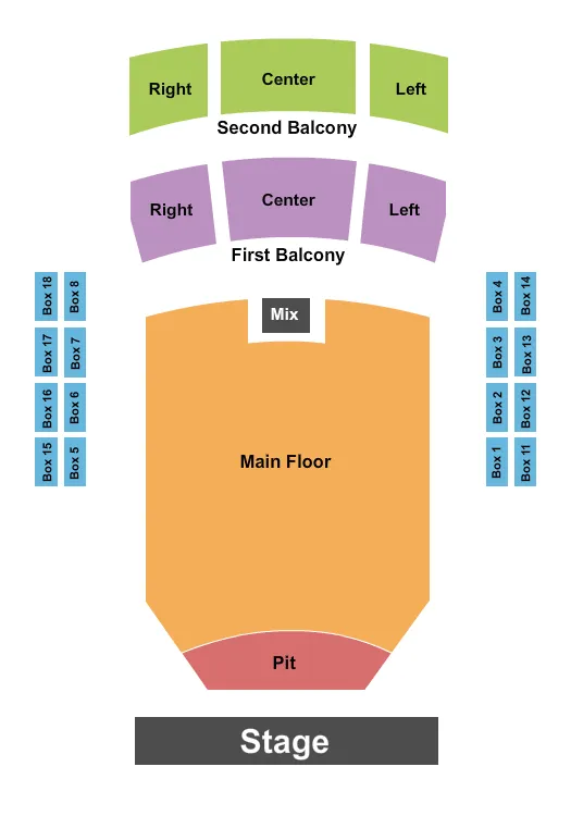 seating chart for Peoria Civic Center - Theater - Endstage 2 - eventticketscenter.com