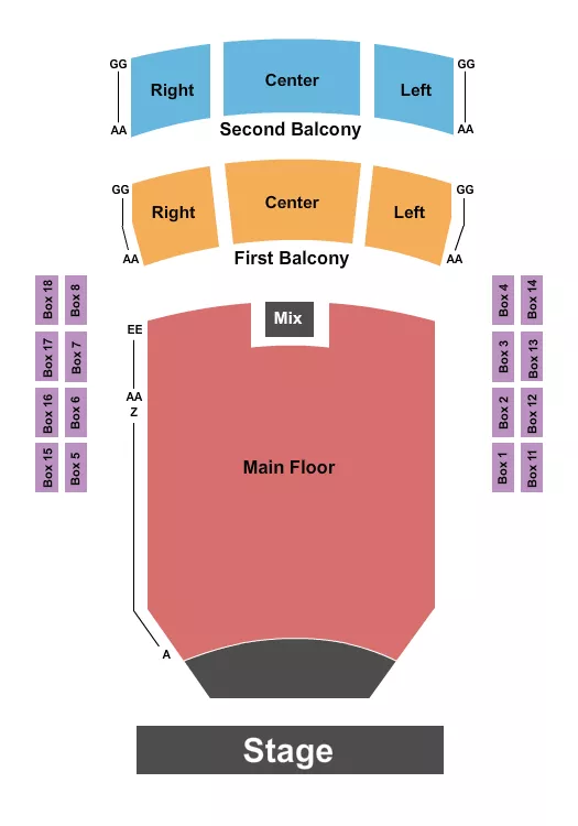 seating chart for Peoria Civic Center - Theater - Endstage No Pit - eventticketscenter.com