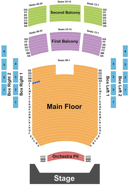 seating chart for Peoria Civic Center - Theater - End Stage - eventticketscenter.com