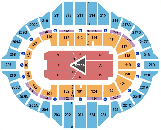 seating chart for Peoria Civic Center - Arena - Center Stage - eventticketscenter.com