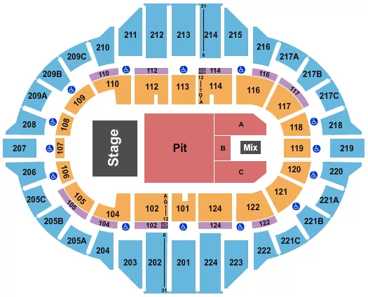 seating chart for Peoria Civic Center - Arena - Coheed and Cambria - eventticketscenter.com