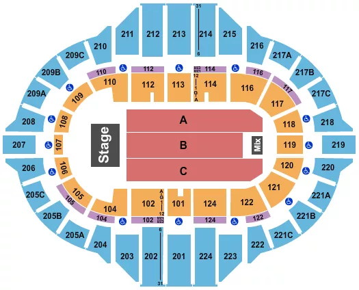 seating chart for Carver Arena At Peoria Civic Center - Endstage 4 - eventticketscenter.com