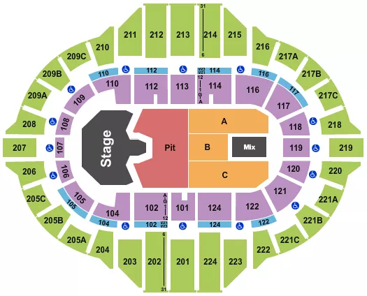 seating chart for Carver Arena At Peoria Civic Center - Ghost - eventticketscenter.com