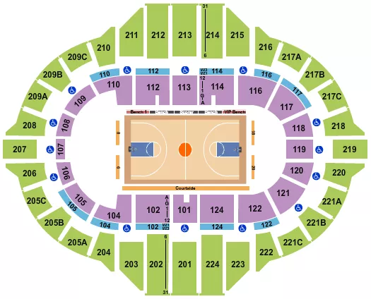 seating chart for Peoria Civic Center - Arena - Harlem Globetrotters 2 - eventticketscenter.com