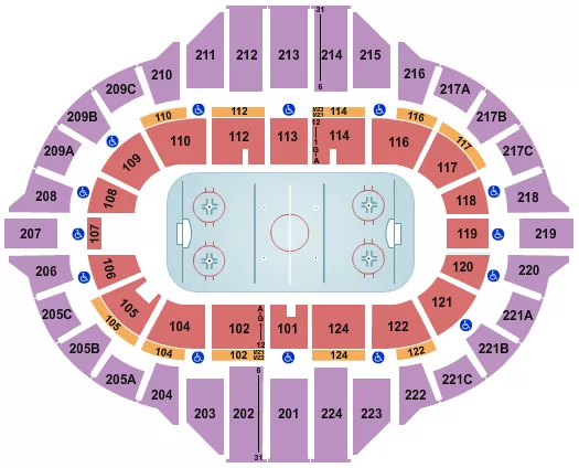 seating chart for Peoria Civic Center - Arena - Hockey - eventticketscenter.com
