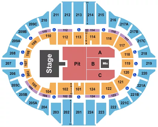 seating chart for Carver Arena At Peoria Civic Center - Jon Pardi - eventticketscenter.com
