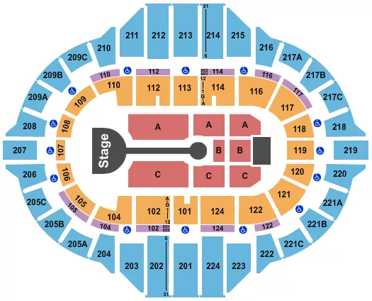 seating chart for Peoria Civic Center - Arena - Lauren Daigle - eventticketscenter.com