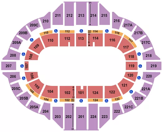 seating chart for Peoria Civic Center - Arena - Open Floor - eventticketscenter.com