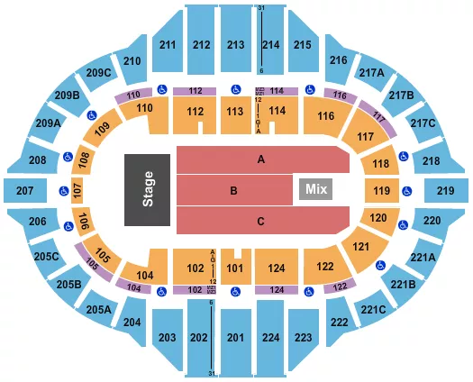 seating chart for Peoria Civic Center - Arena - Pentatonix - eventticketscenter.com