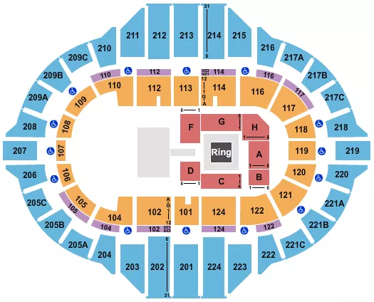 seating chart for Carver Arena At Peoria Civic Center - Wrestling - AEW - eventticketscenter.com