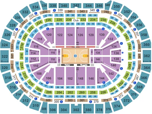 seating chart for Ball Arena - Basketball - eventticketscenter.com