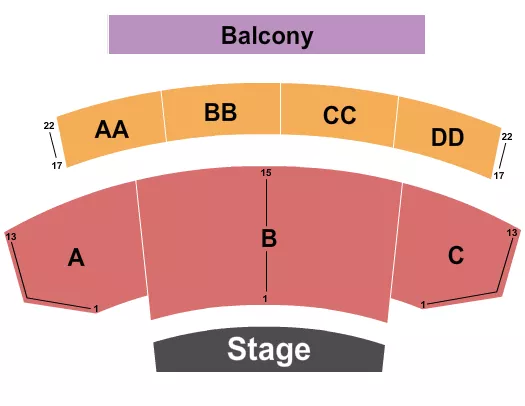 seating chart for Pepsi Legends Theater - Endstage 3 - eventticketscenter.com