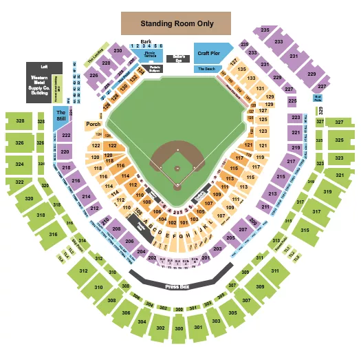 seating chart for Petco Park - Baseball - eventticketscenter.com