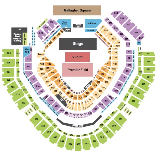 seating chart for Petco Park - Concert VIP Pit - eventticketscenter.com