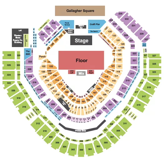 seating chart for Petco Park - GA Floor - eventticketscenter.com