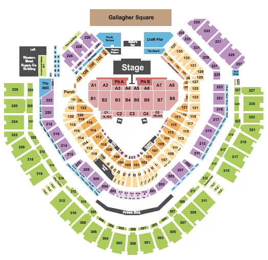 seating chart for Petco Park - Luke Bryan - eventticketscenter.com