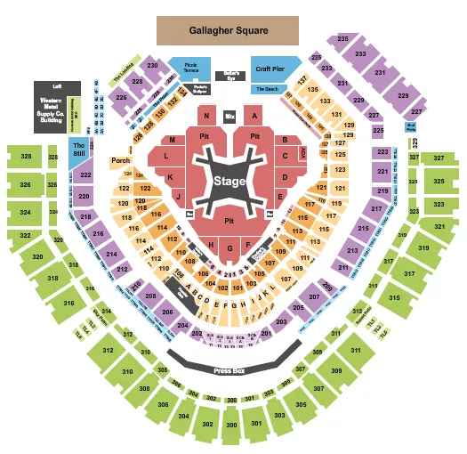 seating chart for Petco Park - Luke Combs - eventticketscenter.com