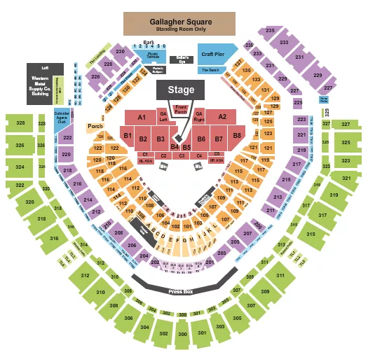 seating chart for Petco Park - Noah Kahan - eventticketscenter.com