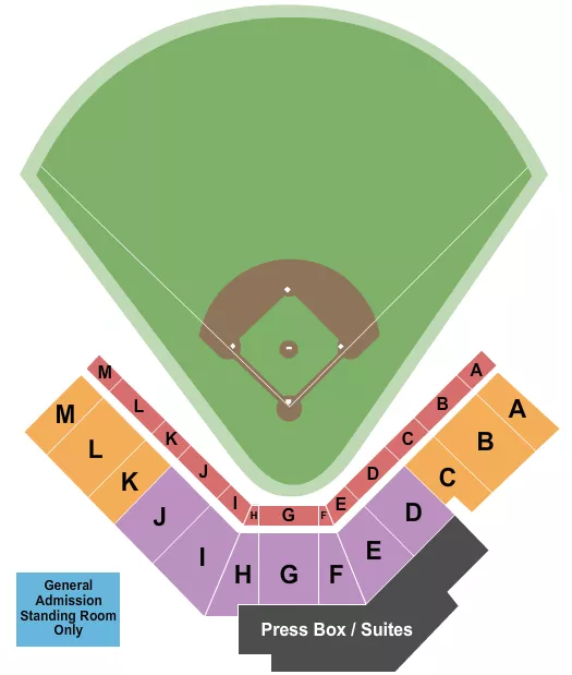 seating chart for Pete Taylor Park - Baseball - eventticketscenter.com