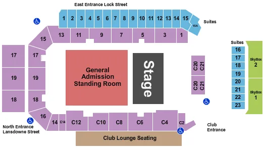 seating chart for Peterborough Memorial Centre - Arkells - eventticketscenter.com