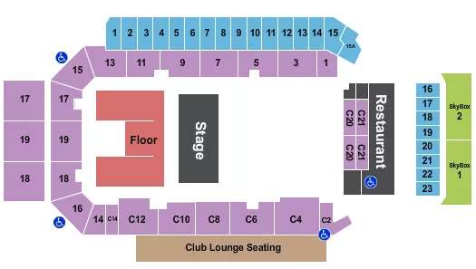 seating chart for Peterborough Memorial Centre - Half House - eventticketscenter.com