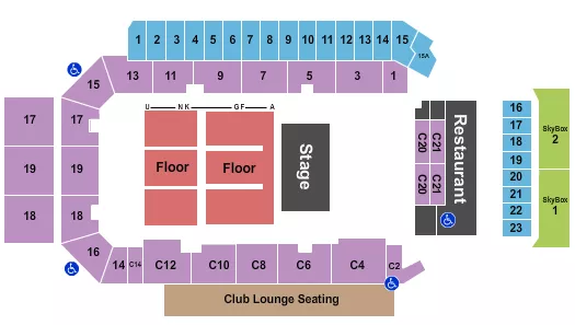 seating chart for Peterborough Memorial Centre - Half House 2 - eventticketscenter.com