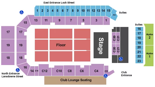 seating chart for Peterborough Memorial Centre - Sarah McLachlan - eventticketscenter.com