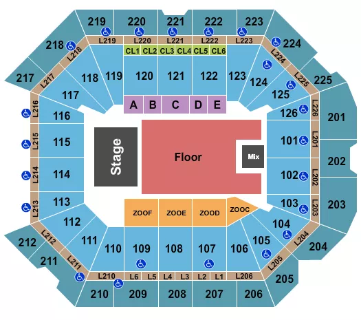 seating chart for Petersen Events Center - Endstage GA Floor 3 - eventticketscenter.com