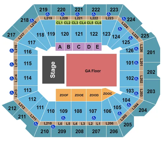 seating chart for Petersen Events Center - Endstage GA Floor 2 - eventticketscenter.com