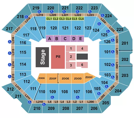 seating chart for Petersen Events Center - Johnny Blue Skies - eventticketscenter.com