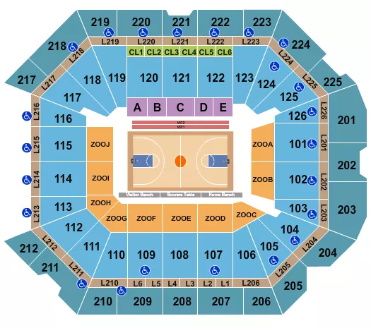 seating chart for Petersen Events Center - TBT Pittsburgh - eventticketscenter.com