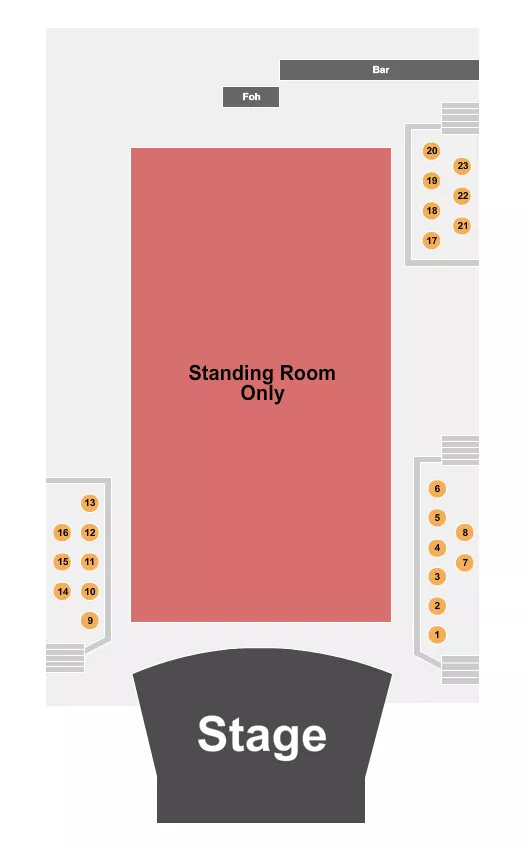 seating chart for Phil Long Music Hall at Bourbon Brothers - CO - SRO/Table 4 - eventticketscenter.com
