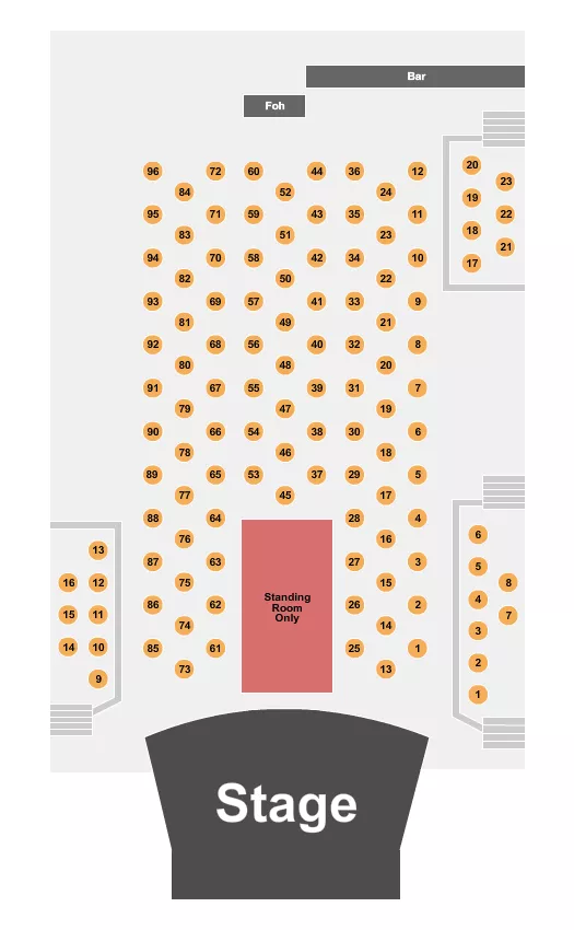 seating chart for Phil Long Music Hall at Bourbon Brothers - CO - SRO/Table 3 - eventticketscenter.com