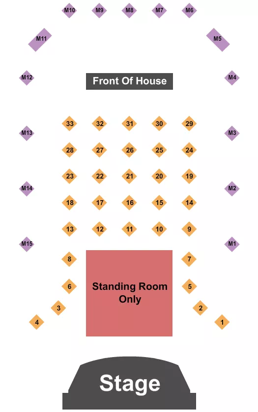 seating chart for Phil Long Music Hall At Bourbon Brothers - CO - SRO Table/Mezz - eventticketscenter.com