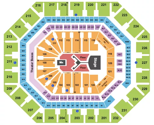 seating chart for PHX Arena - Shinedown - eventticketscenter.com