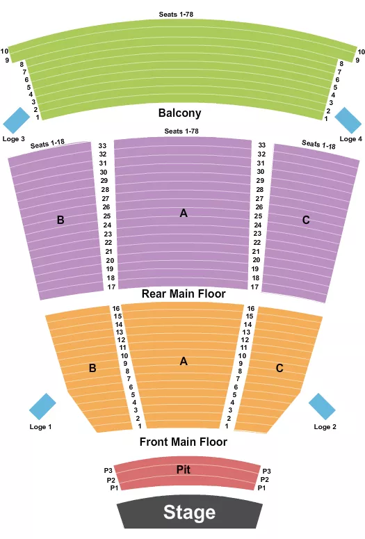 seating chart for Phoenix Symphony Hall - Endstage Pit - eventticketscenter.com