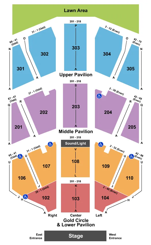 seating chart for Pier Six Pavilion - Endstage 2 - eventticketscenter.com