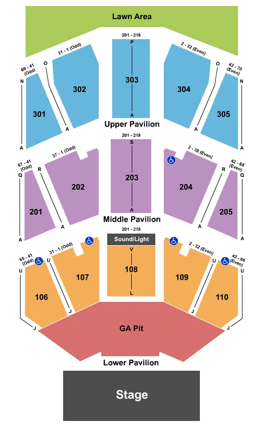 seating chart for Pier Six Pavilion - Endstage GA Pit - eventticketscenter.com